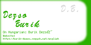 dezso burik business card